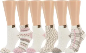 BEARPAW Ladies 6 Pair Pack Cozy Super Soft Warm Lounge Socks Multi Color Patterned Ankle and Low Cut Packs