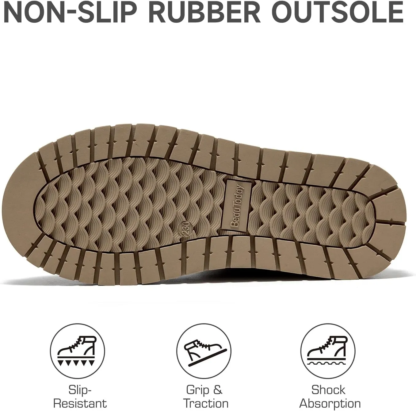 BEAU TODAY Womens Platform Ankle Boots Genuine Sheepskin Mini Boots for Women Comfortable Anti-Slip Snow Boots Pull-on Walking Winter Boots Outdoors