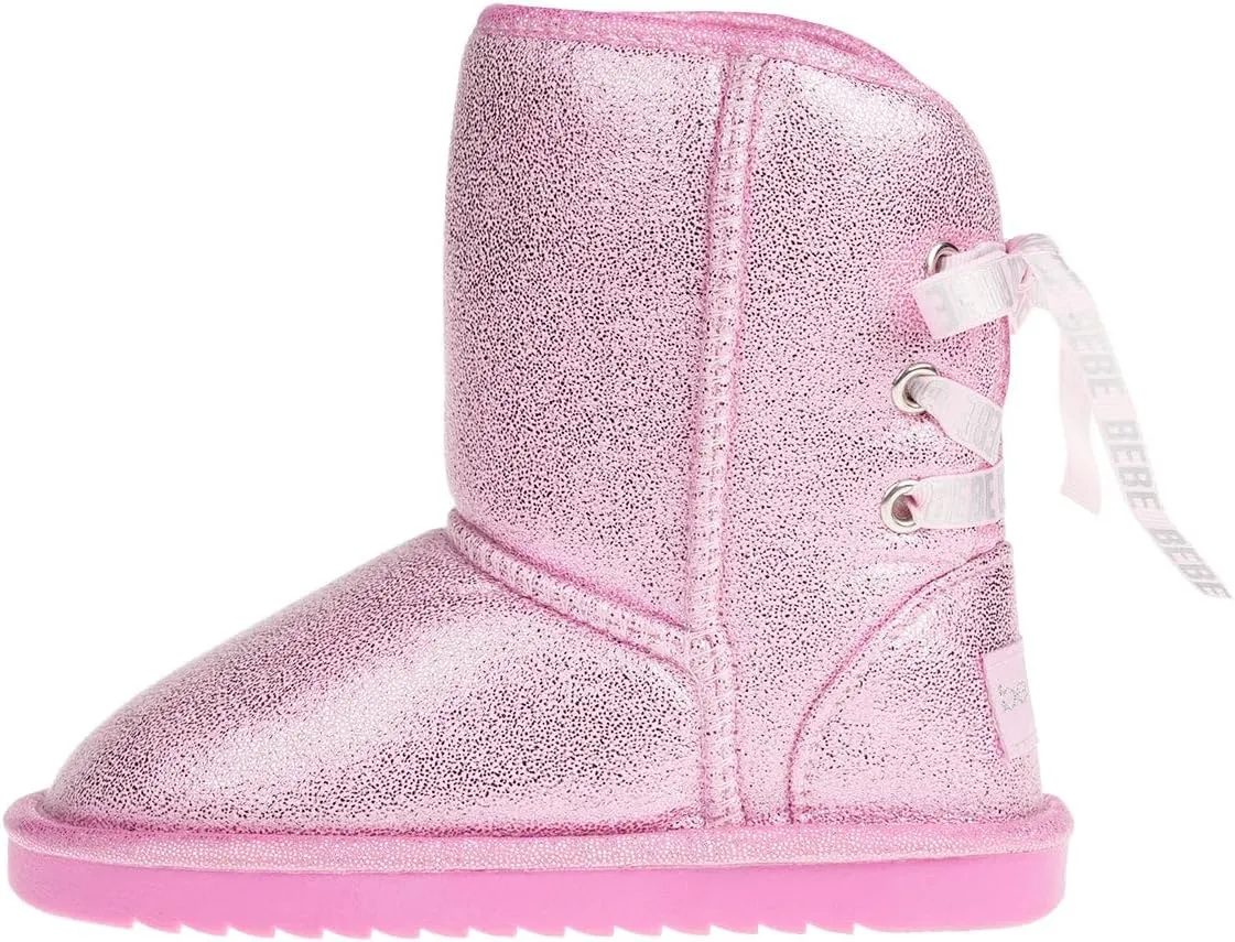 bebe Girl's Winter Snow Boots Comfy and Cozy Fashion Ankle Boots - Warm Boots For Girls (Toddler/Little Kid/Big Kid)