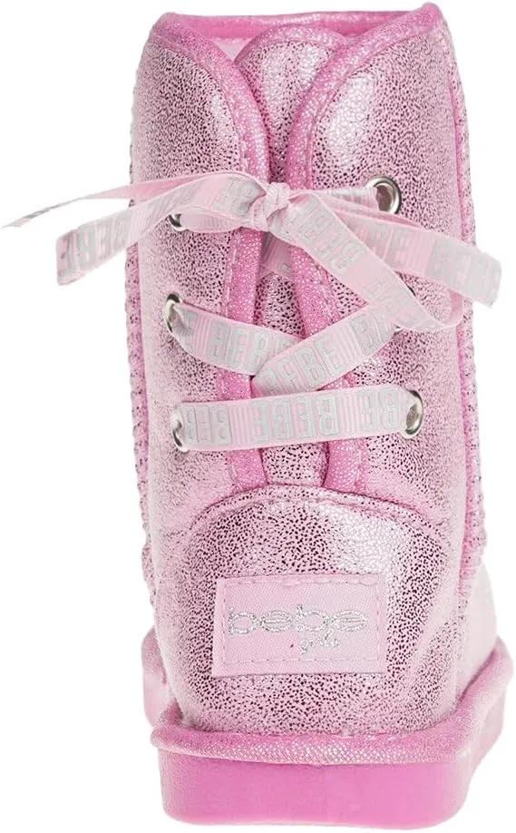 bebe Girl's Winter Snow Boots Comfy and Cozy Fashion Ankle Boots - Warm Boots For Girls (Toddler/Little Kid/Big Kid)