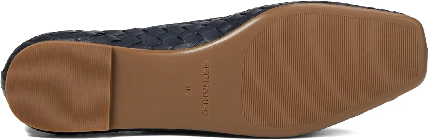 Bernardo Gwynn Woven - Flats for Women - Slight Block Heels - Bow Detailing - Square Toe Silhouette