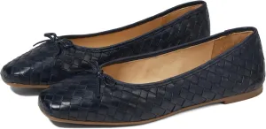 Bernardo Gwynn Woven - Flats for Women - Slight Block Heels - Bow Detailing - Square Toe Silhouette