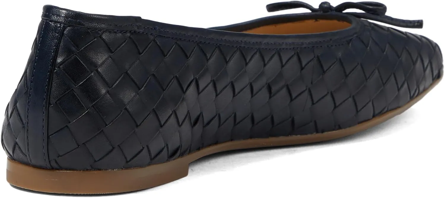 Bernardo Gwynn Woven - Flats for Women - Slight Block Heels - Bow Detailing - Square Toe Silhouette