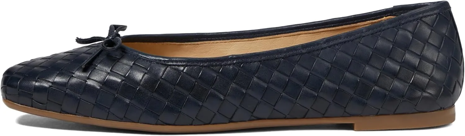 Bernardo Gwynn Woven - Flats for Women - Slight Block Heels - Bow Detailing - Square Toe Silhouette