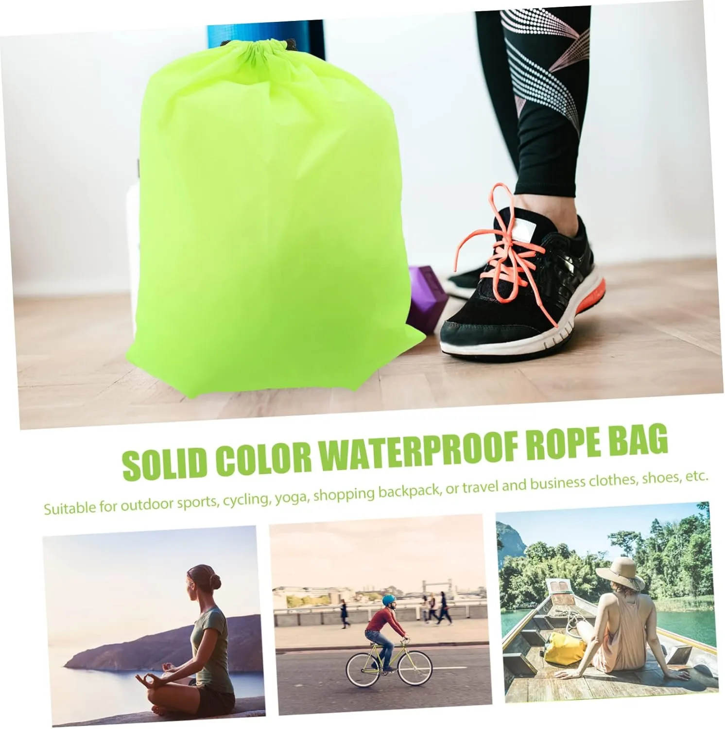 BESTYASH 3Pcs Drawstring Bags Capacity Storage Bags for Cycling Sports and Travel Durable and Comfortable Multi Purpose Backpacks Fluorescent