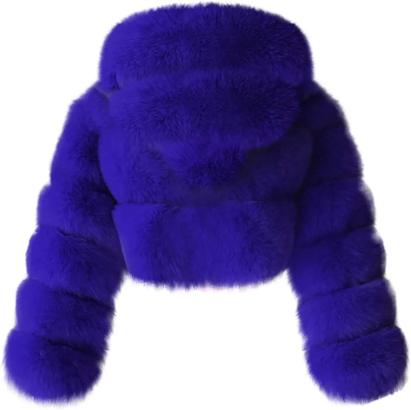 Bidobibo Faux Fur Coat Women with Hood Cropped Bubble Coats Fleece Short Warm Jackets Plus Size Winter Coats for Women