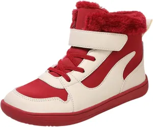 Big Kids Barefoot F𝐮r Lined Boots Boys Girls Black Running Snow Fleece Boots Fuzzy Hiking Walking Flat Shoes