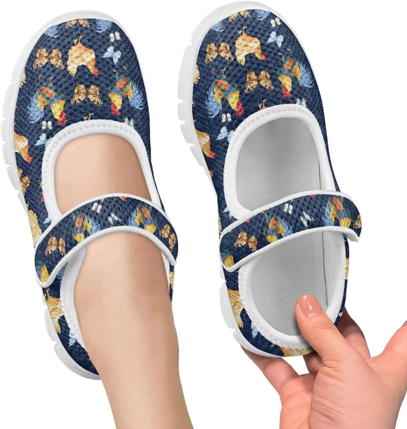 BIGCARJOB Mary Janes Shoes for Little Kids Tennis Shoes Flats Cute Ballet Dress Shoes School Uniform Shoes Athletic Gym Shoes