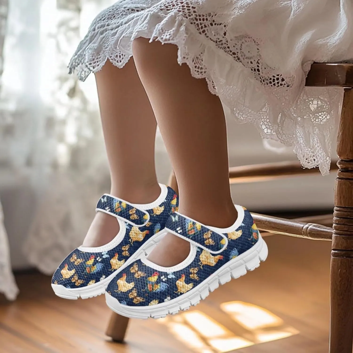 BIGCARJOB Mary Janes Shoes for Little Kids Tennis Shoes Flats Cute Ballet Dress Shoes School Uniform Shoes Athletic Gym Shoes