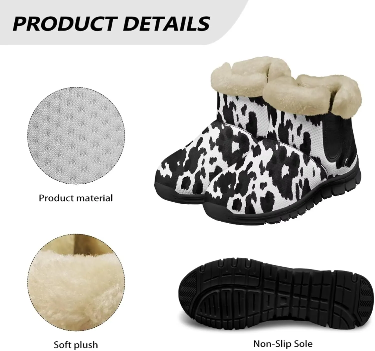 Binienty Winter Snow Boots for Women Fuzzy Warm Mid Calf Booties Travel Outdoor