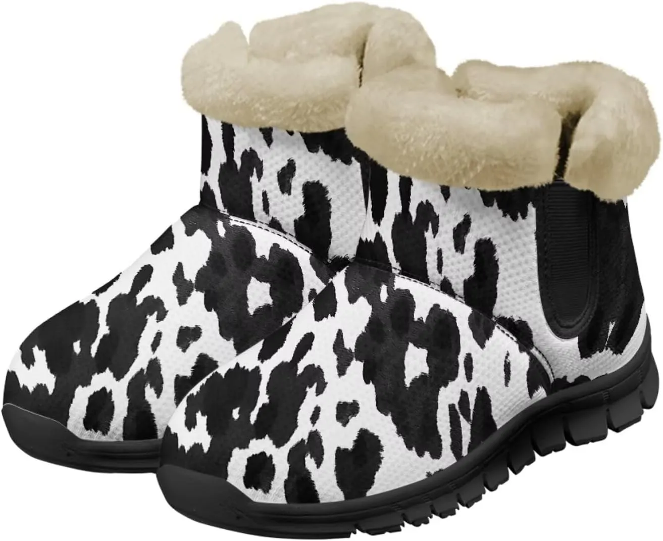 Binienty Winter Snow Boots for Women Fuzzy Warm Mid Calf Booties Travel Outdoor