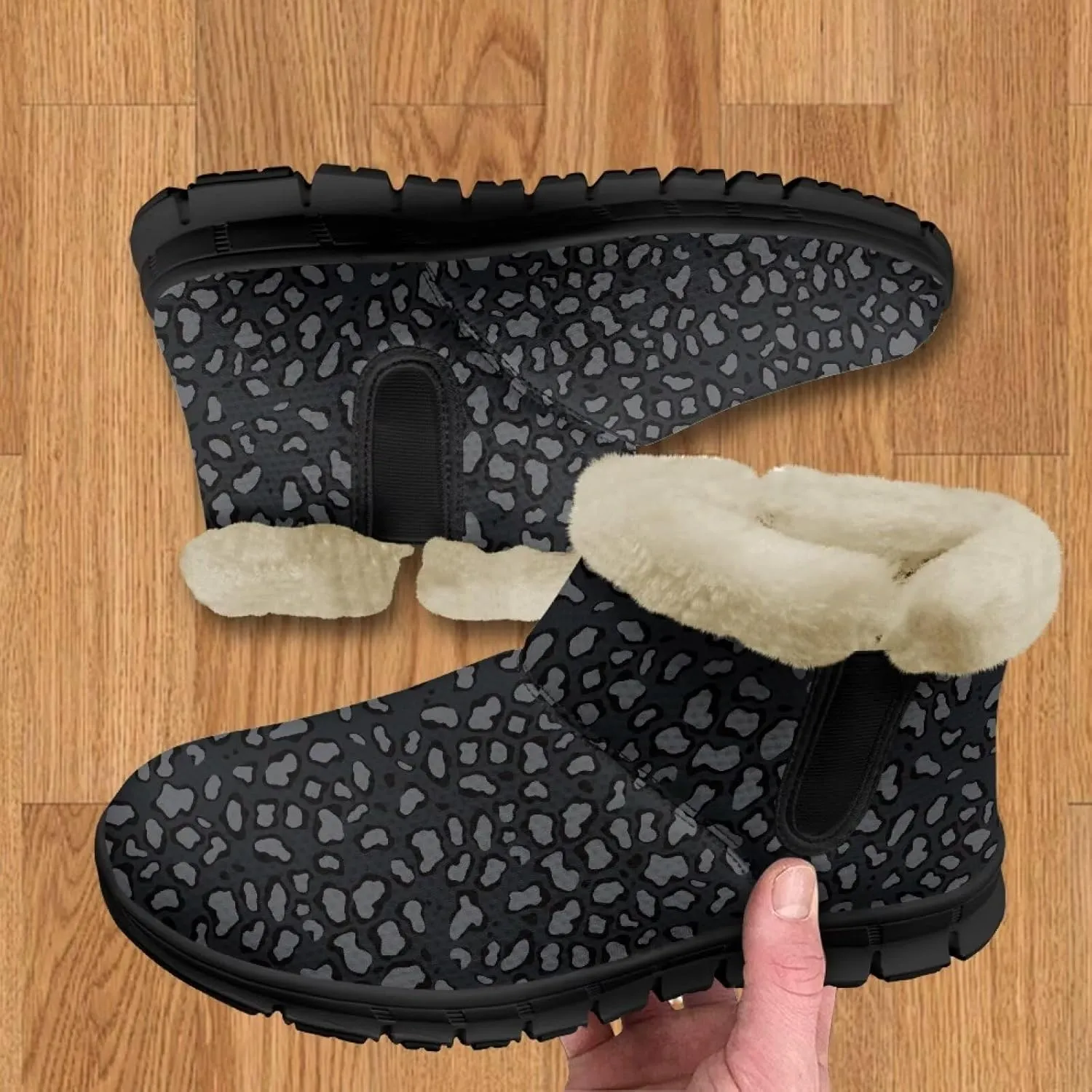 Binienty Winter Snow Boots for Women Fuzzy Warm Mid Calf Booties Travel Outdoor
