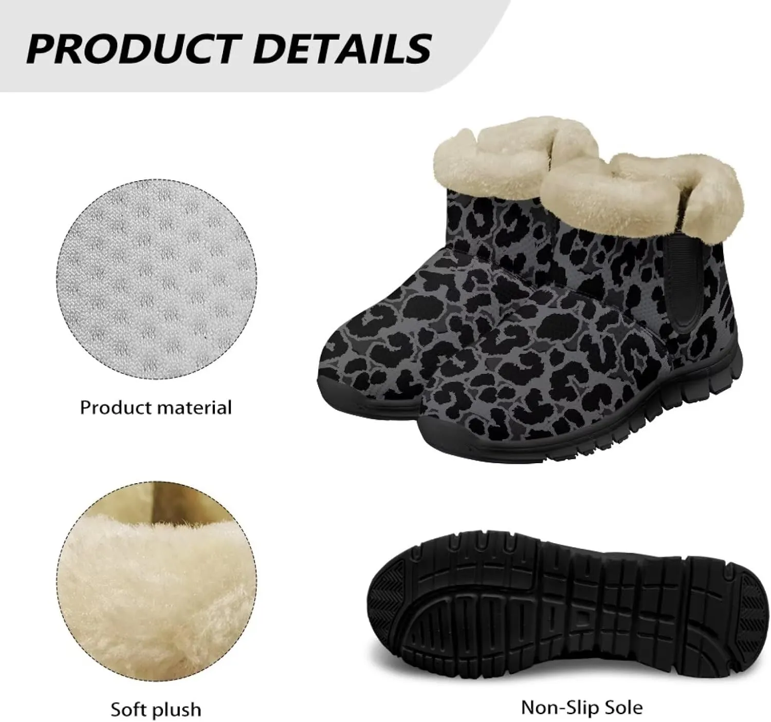 Binienty Winter Snow Boots for Women Fuzzy Warm Mid Calf Booties Travel Outdoor