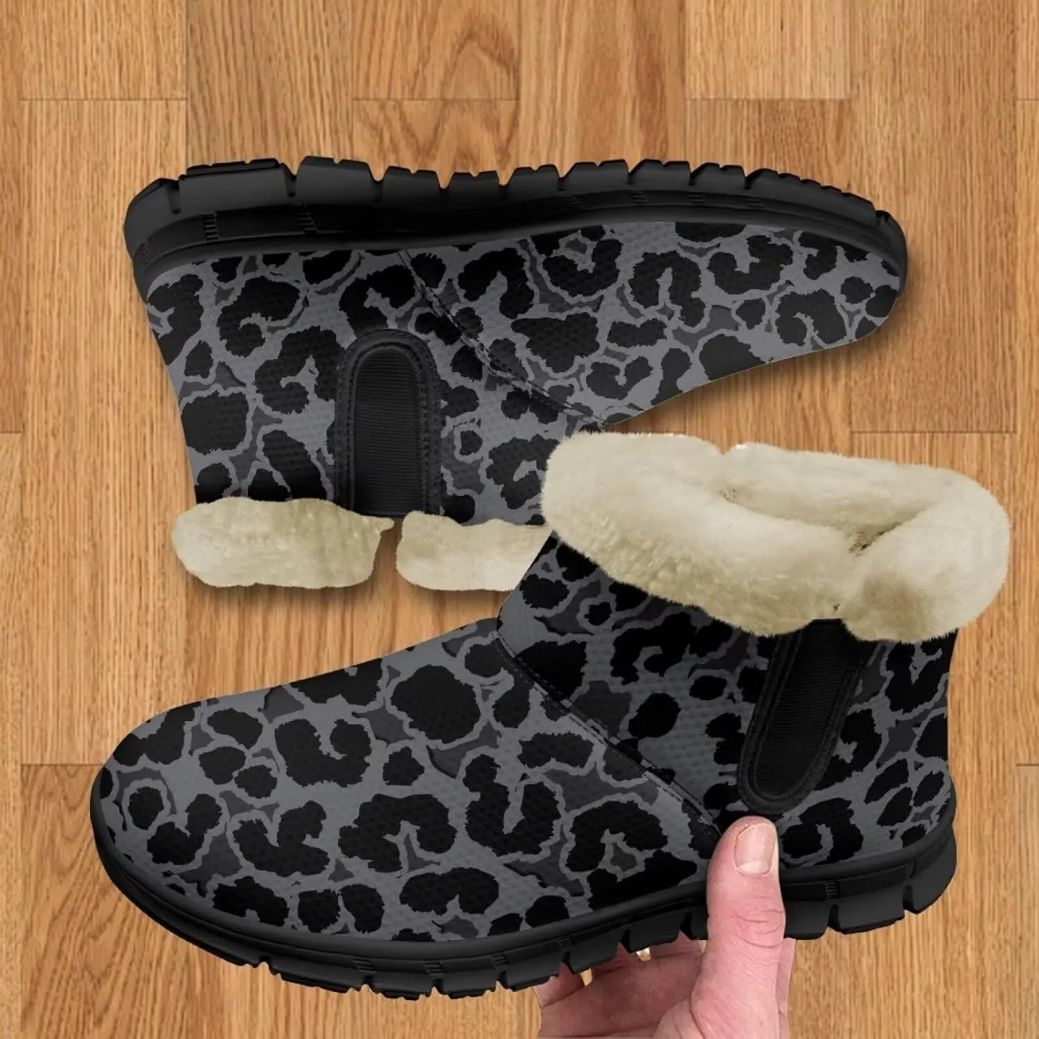 Binienty Winter Snow Boots for Women Fuzzy Warm Mid Calf Booties Travel Outdoor