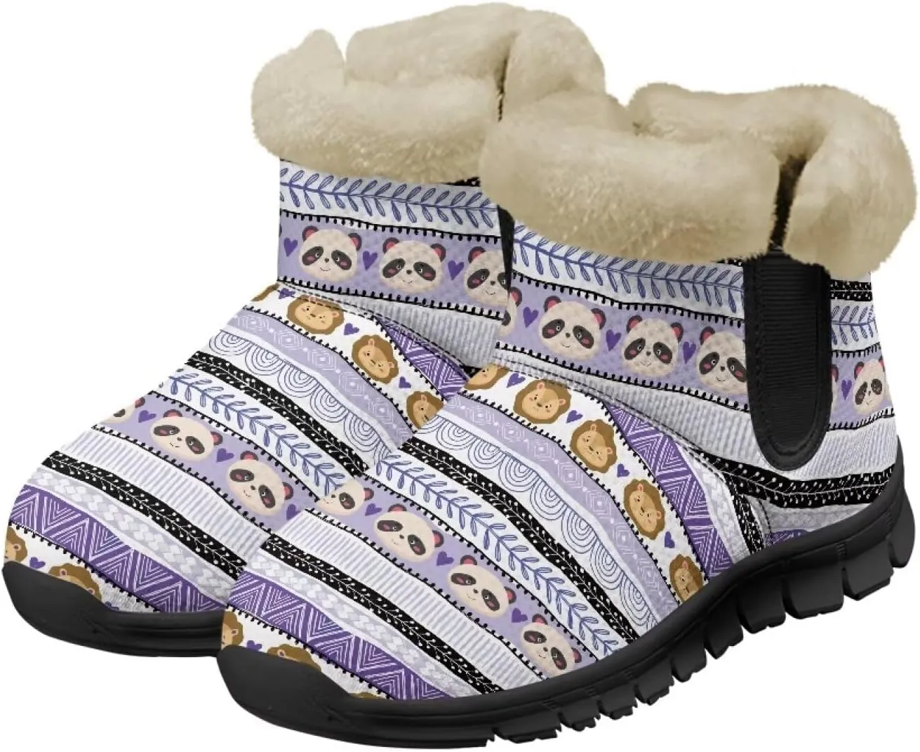 Binienty Womens Winter Boots Fuzzy Warm Snow Boots Ankle Booties Mens Barefoot Boots