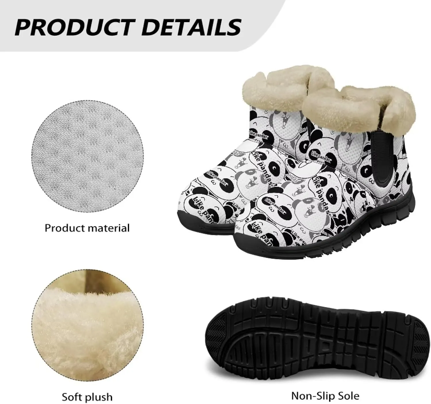 Binienty Womens Winter Boots Fuzzy Warm Snow Boots Ankle Booties Mens Barefoot Boots