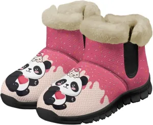 Binienty Womens Winter Boots Fuzzy Warm Snow Boots Ankle Booties Mens Barefoot Boots