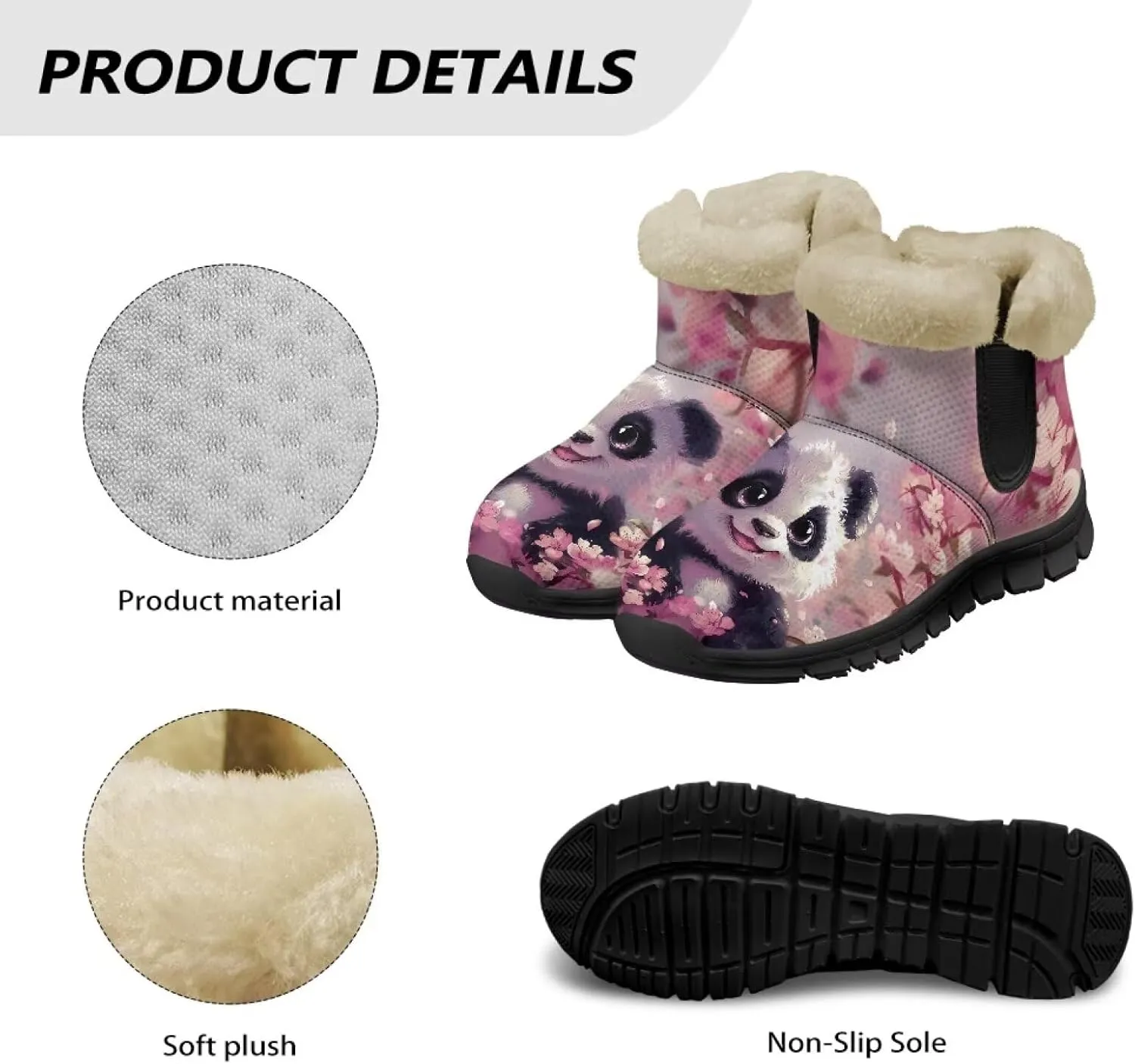 Binienty Womens Winter Boots Fuzzy Warm Snow Boots Ankle Booties Mens Barefoot Boots
