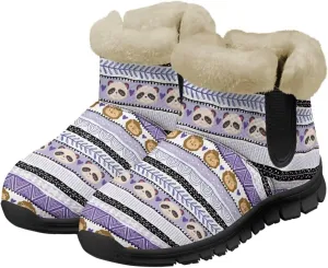 Binienty Womens Winter Boots Fuzzy Warm Snow Boots Ankle Booties Mens Barefoot Boots