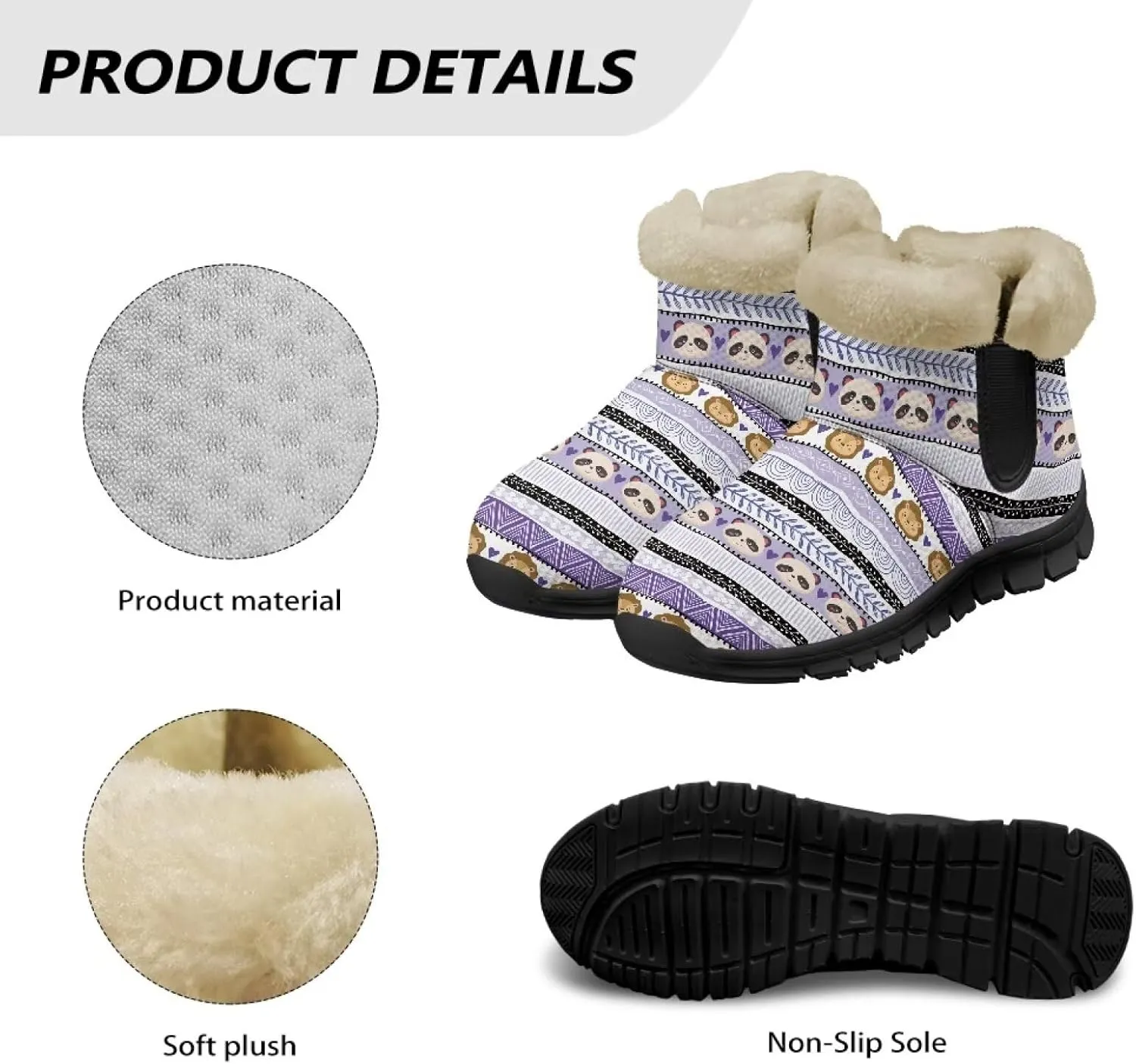 Binienty Womens Winter Boots Fuzzy Warm Snow Boots Ankle Booties Mens Barefoot Boots