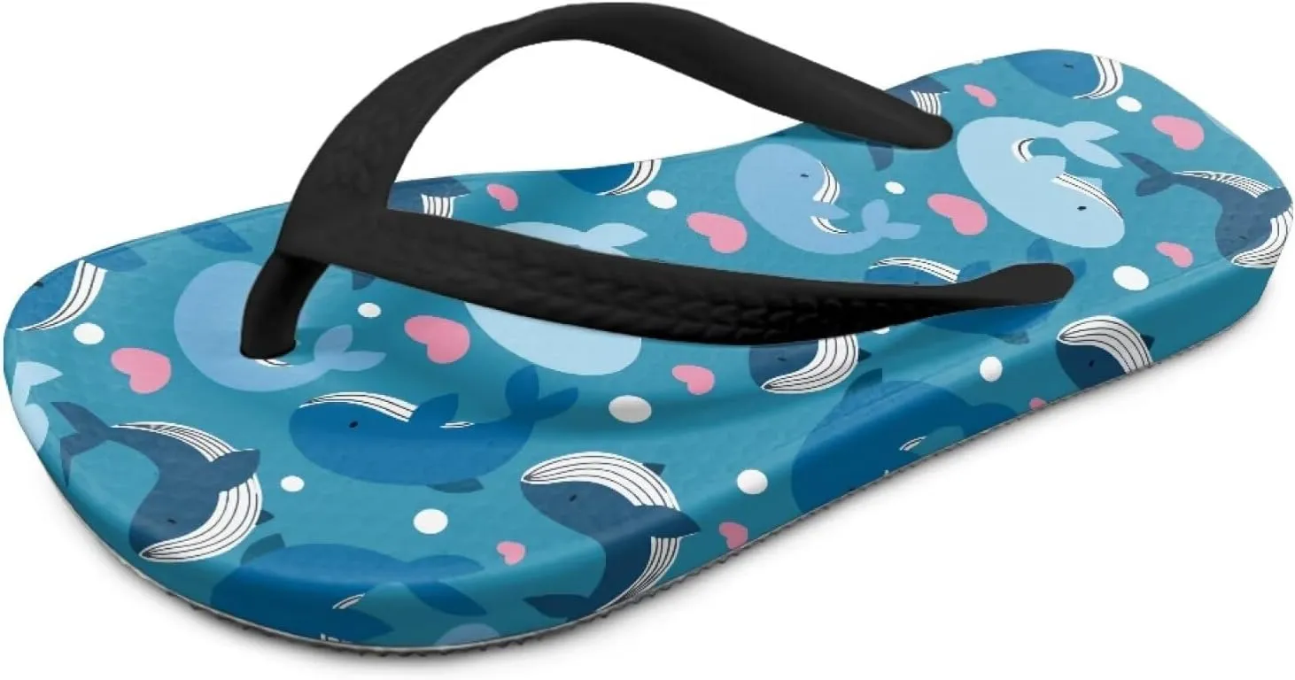 Boy Girls Slide Sandals and Thongs for Beach and Boats - Kids Flip Flops with Cartoon Print