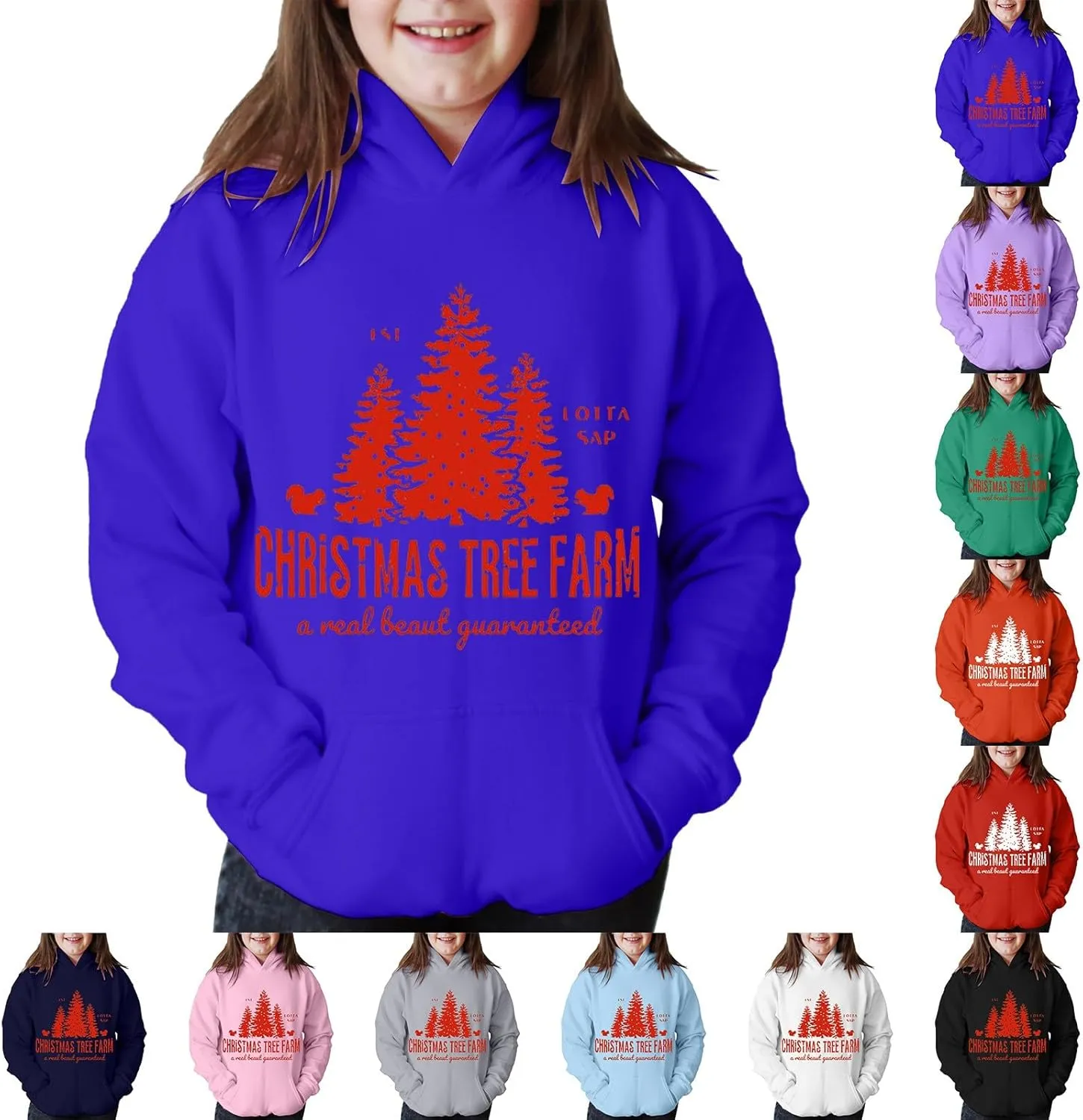 Boys Girls Long Sleeve Hoodie Sweatshirts Kids Christmas Funny Graphic Sweater Oversized Hooded Pullover Tops Outfit