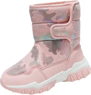 Boys Girls Snow Boots Toddler Water Proof Outdoor Sport Warm Cozy Anti-Slip Cute Ankle Winter Baby Rubber Boots Shoes