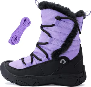 Boys Girls Snow Boots Waterproof Outdoor Sport Warm Cozy Anti-Slip Lightweight Winter Shoes for Toddler/Little/Big Kid