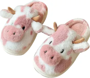 Bunny Animal Slippers for Women and Men Cute Bow Fuzzy Fluffy Comfy Funny Furry Rabbit House Slipper for Indoor Outdoor