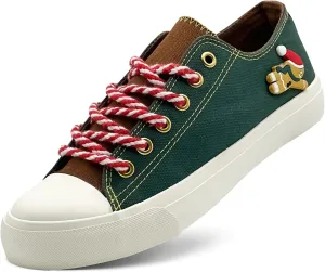 Canvas Shoes for Women Men Sneakers Fashion High Low Tops Christmas Shoes Classic Casual Tennis Running Walking Santa Shoes Unisex