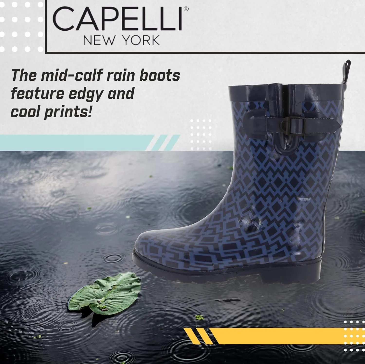 Capelli New York Ladies Mid-Calf Cozy Lined Rain Boots
