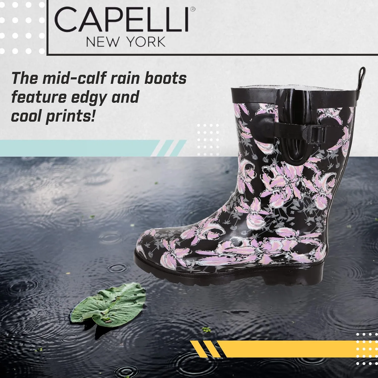 Capelli New York Ladies Mid-Calf Cozy Lined Rain Boots