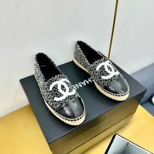 CC 25s Slip–on Espadrilles Black/White Wool 297818