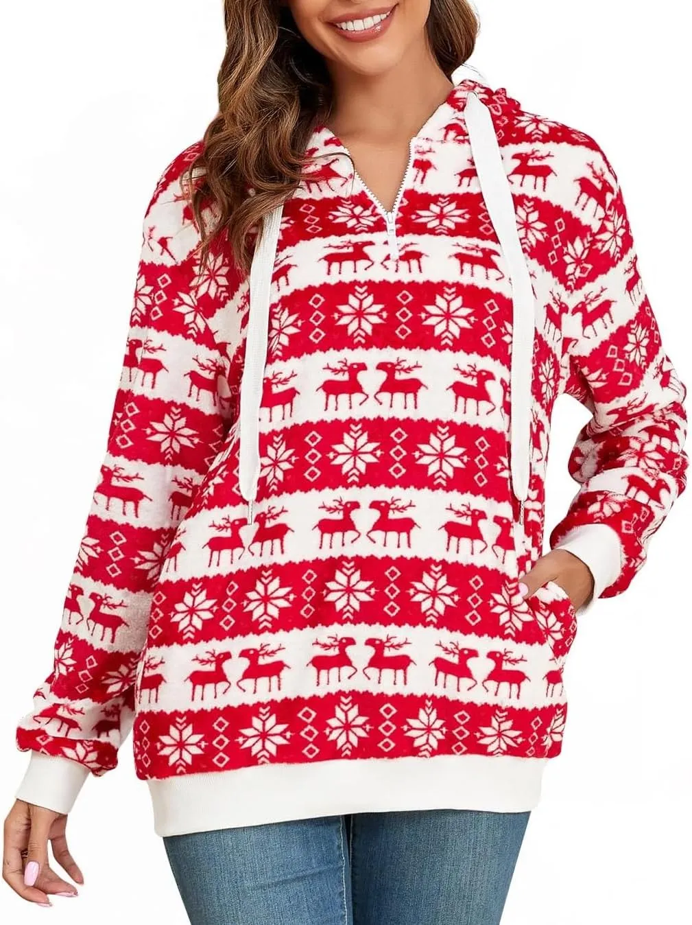 Century Star Womens Fuzzy Hoodies Pullover Sport Hoodie Cozy Oversized Pockets Hooded Sweatshirt Athletic Fleece Hoodies