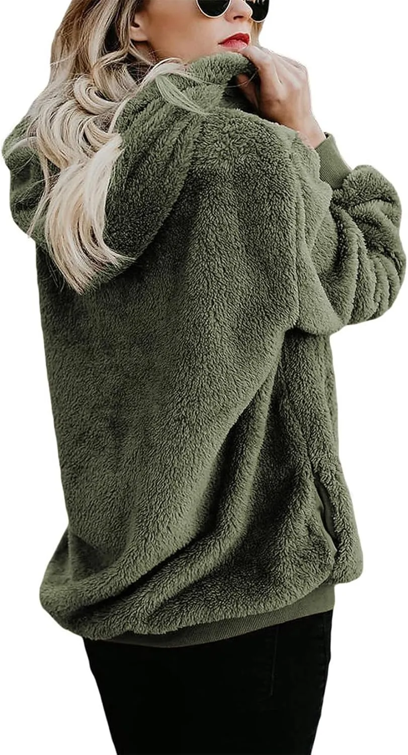Century Star Womens Fuzzy Hoodies Pullover Sport Hoodie Cozy Oversized Pockets Hooded Sweatshirt Athletic Fleece Hoodies