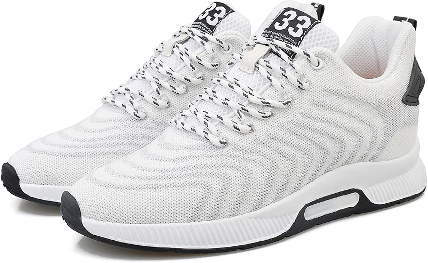 CERYTHRINA Men Elevator Sneakers Invisible Height Increasing Elevator Shoes Sports Shoes 2.36 Inches Breathable Lace up Sneakers