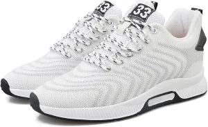 CERYTHRINA Men Elevator Sneakers Invisible Height Increasing Elevator Shoes Sports Shoes 2.36 Inches Breathable Lace up Sneakers