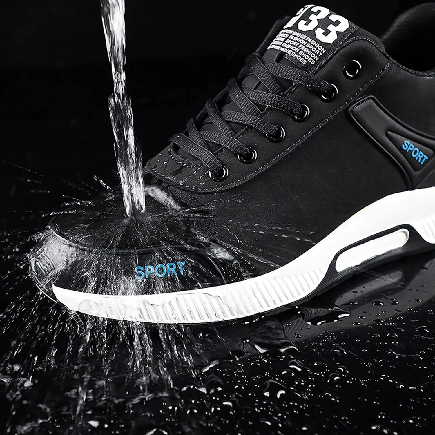 CERYTHRINA Men's Invisible Height Increasing Elevator Shoes 2.36 Inches Taller Lace-up Leather Lightweight Hip Hop Fashion Sneakers