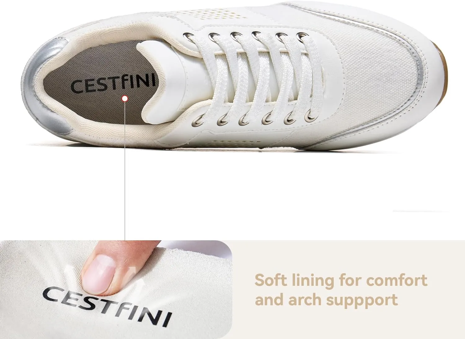 Cestfini Wedge Sneakers for Women - Wedge Tennis Shoes Non-Slip Women Fashion Sneakers