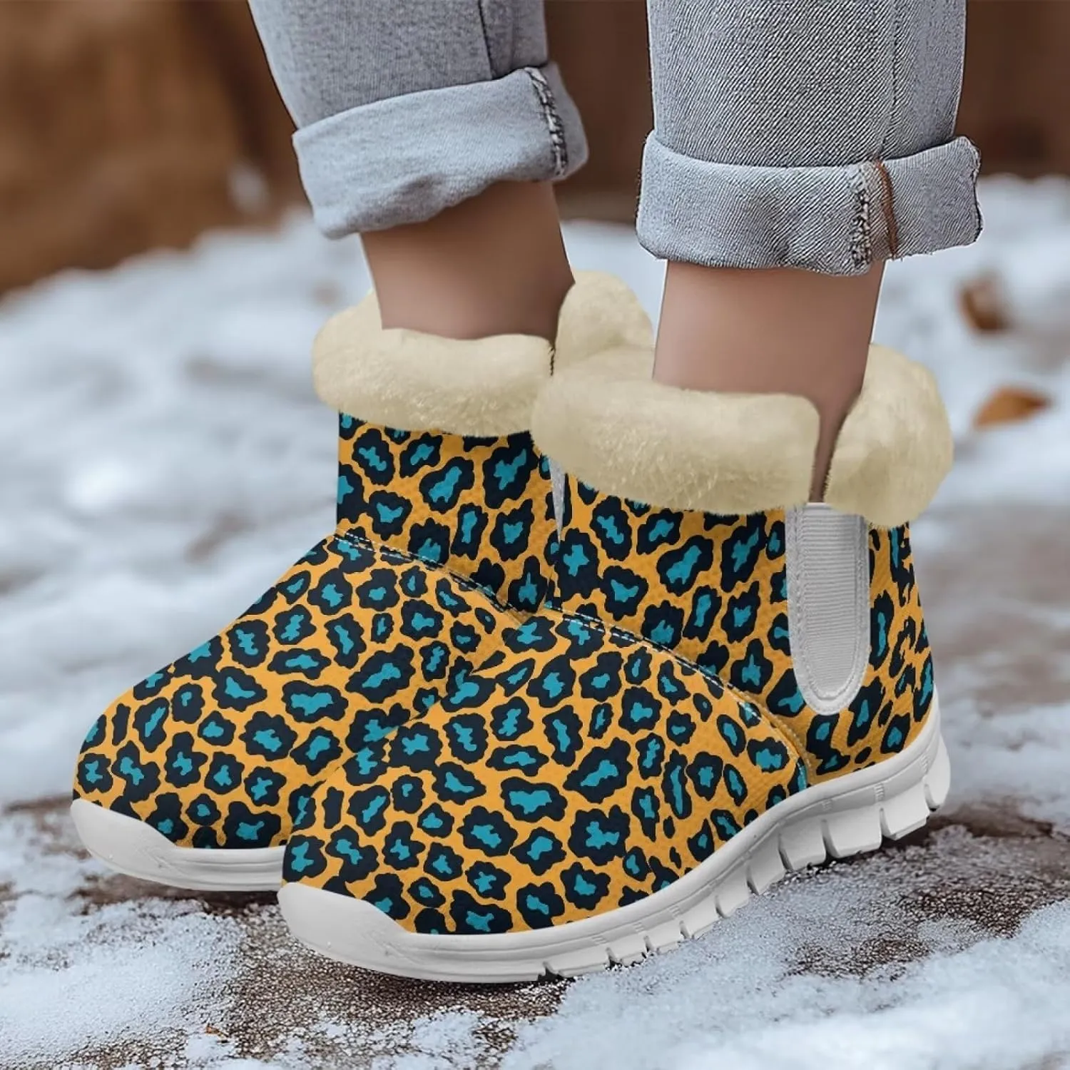 chaqlin Winter Boots Snow Boots Ankle Warm Slip Resistant Boots Flannel Fur Lined Comfy Cold Weather Outdoor Casual Boots