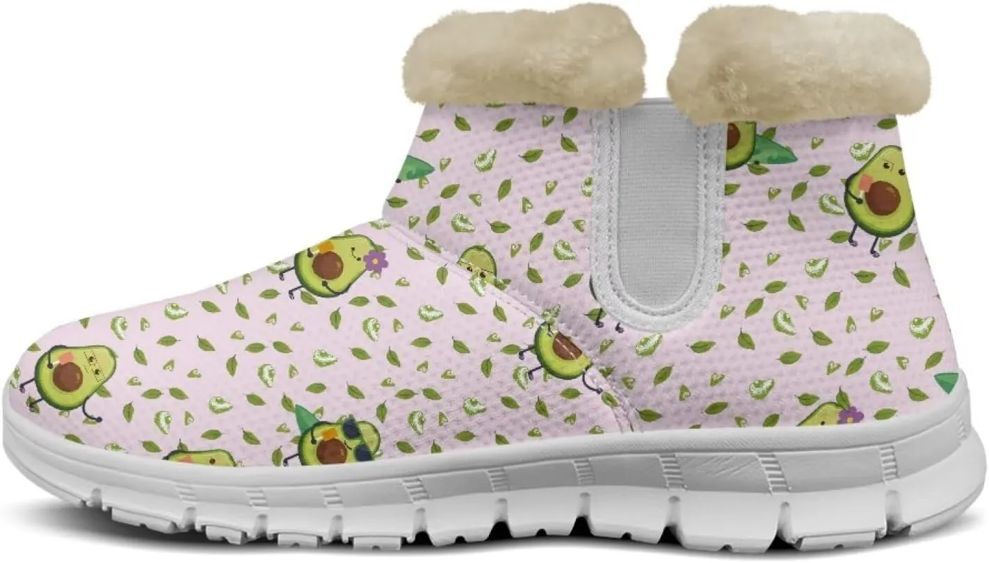 chaqlin Winter Snow Boots Flat Heels for Women Wide Non Slip Casual Outdoor Boots EVA Sole Cozy Lightweight Soft Flannel Plush Ankle Boots