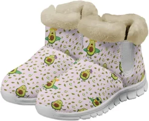 chaqlin Winter Snow Boots Flat Heels for Women Wide Non Slip Casual Outdoor Boots EVA Sole Cozy Lightweight Soft Flannel Plush Ankle Boots
