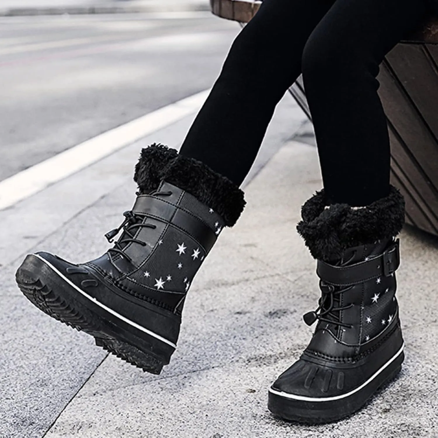 Children Shoes Snow Boots Girls Boys OutdoorBoots Warm Boots With Cotton Snow Boots Big Kids Toddler Leopard Rain Boots