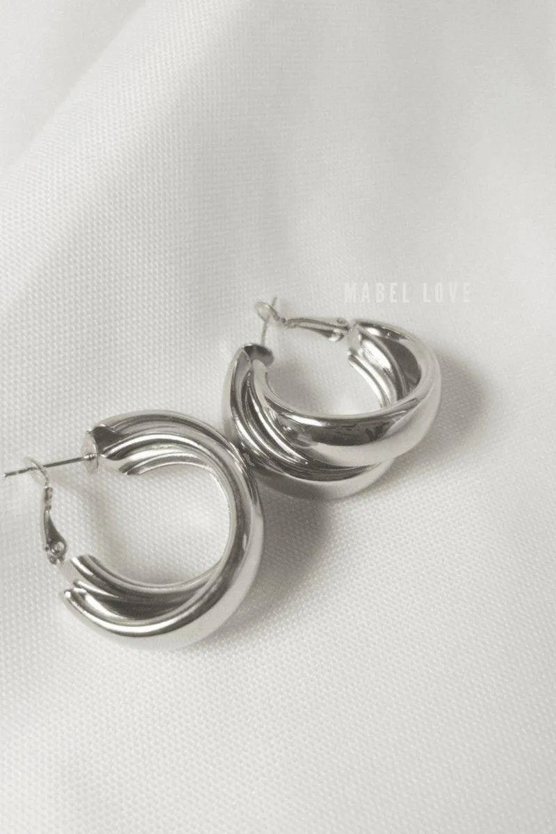 Chunky Double Hoop Earrings