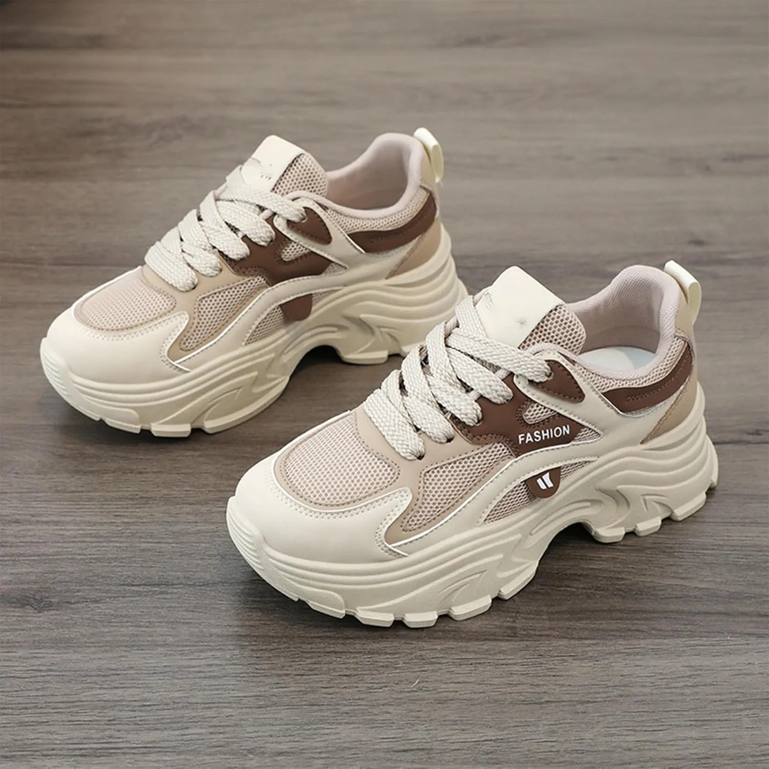 Chunky Platform Sneakers for Women Casual Tennis Walking Shoe Comfortable Breathable Durable Wedge Sneaker Fall Shoes