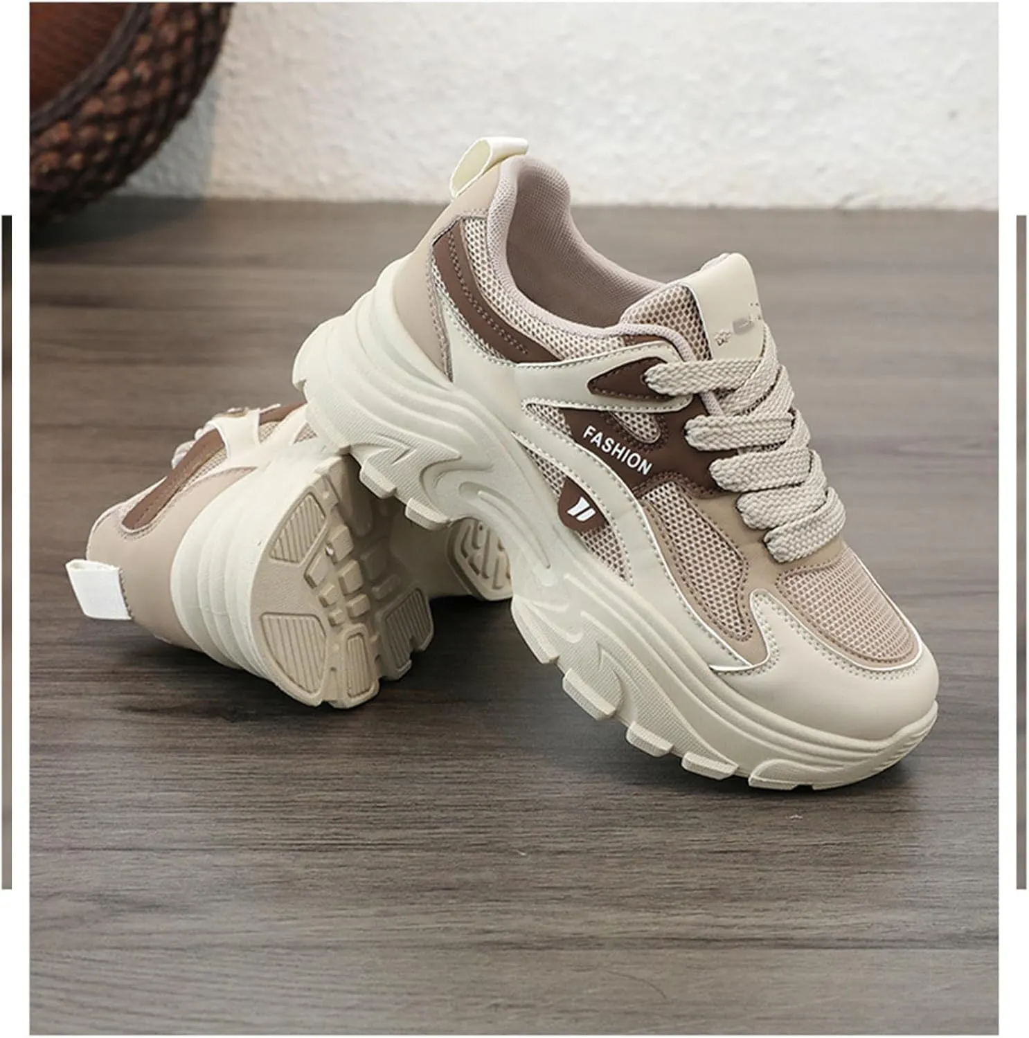 Chunky Platform Sneakers for Women Casual Tennis Walking Shoe Comfortable Breathable Durable Wedge Sneaker Fall Shoes