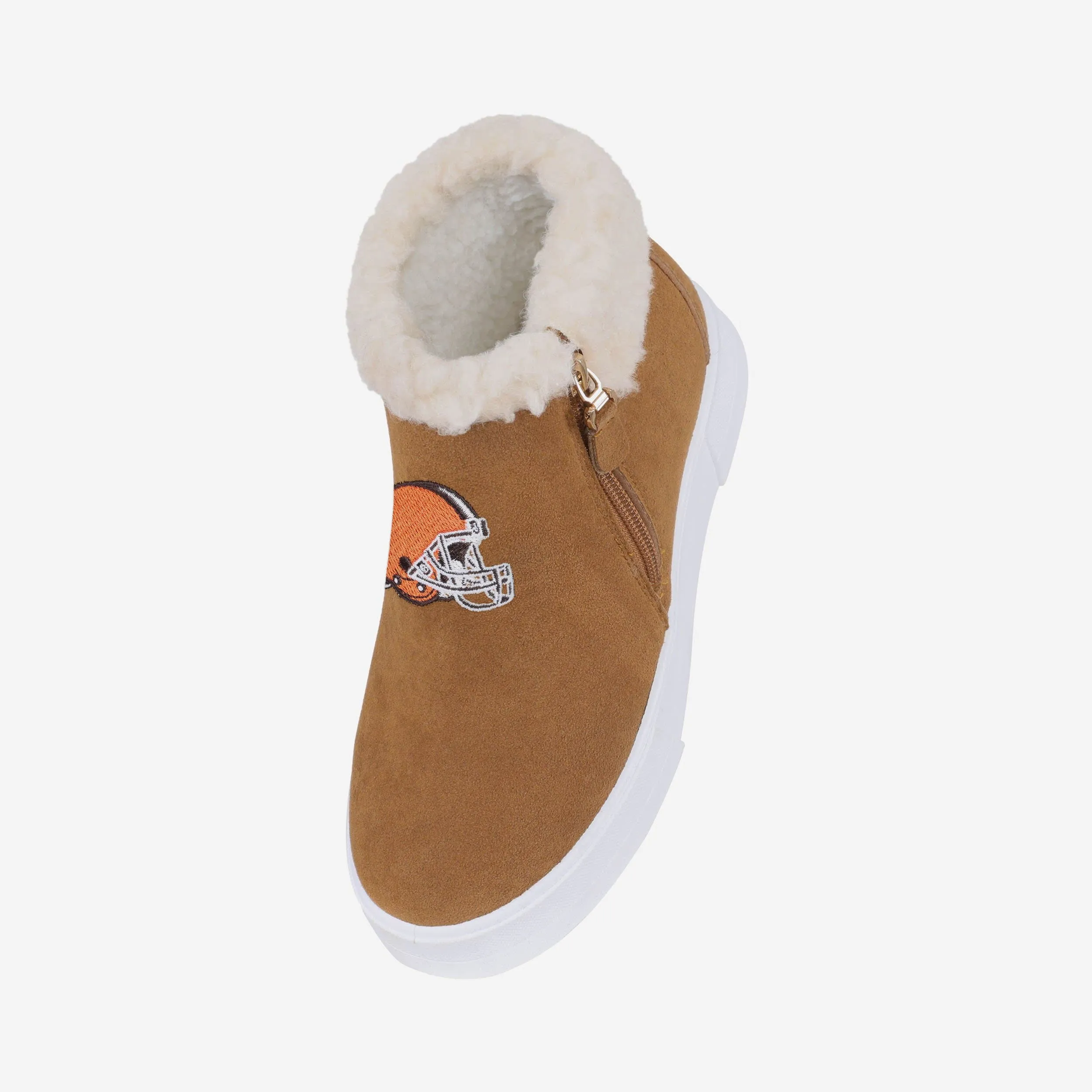 Cleveland Browns Womens Fuzzy Brim Zipper Boot
