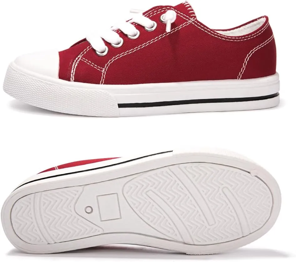 Colgo Boys Girls Sneakers Canvas Lace up Walking Shoes for Little Big Kids Size 11-6
