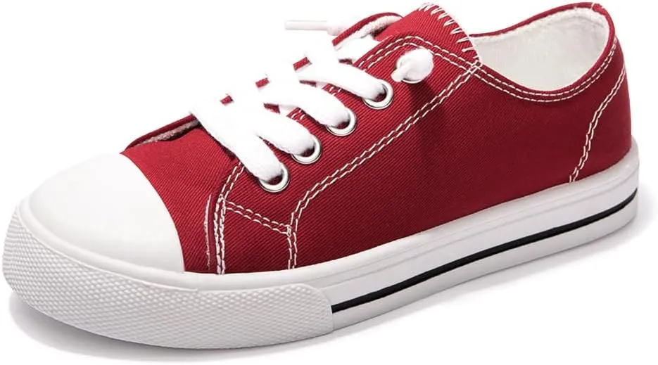 Colgo Boys Girls Sneakers Canvas Lace up Walking Shoes for Little Big Kids Size 11-6