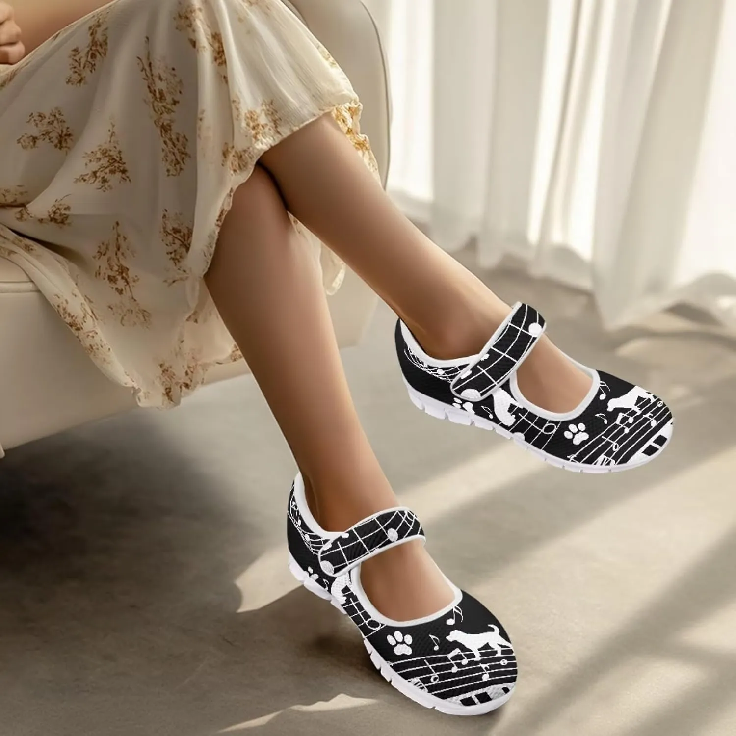 Coloranimal Flats for Women Slip On Shoes Mary Jane Shoes with Anti Skid Sole Casual Flat Shoes Dressy Comfortable Round Toe Ankle Shoes